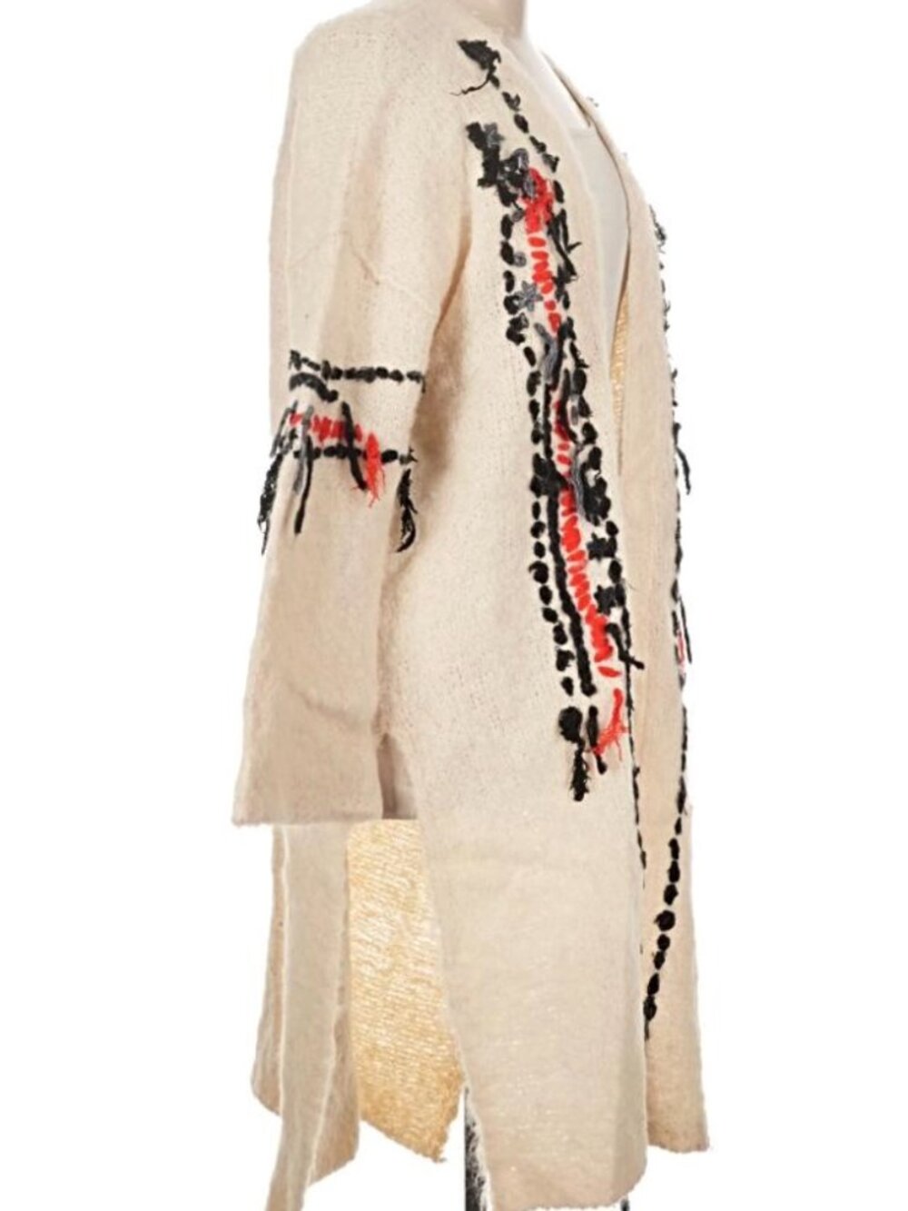 NWT Free People Geneva Cardigan Creme Llama Blend Boho Duster Western Lg $298 - Picture 6 of 10